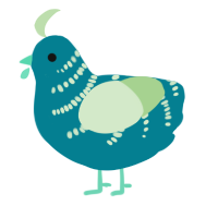 A sea and gluppy chicken with a half-bar pattern