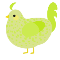 A lemon and lime chicken with a speckle pattern