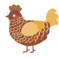 A russet and honey chicken with a lace pattern