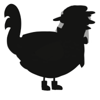 A black chicken with a half-lace pattern