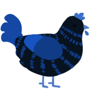 A cream and honey chicken with a bar pattern