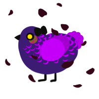 A overcast and amethyst chicken with a half-lace pattern