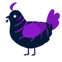 A tumblr and violet chicken with a half-bar pattern