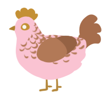 A rose and brown chicken with a half-lace pattern