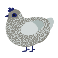 A ash and silver chicken with a double-lace pattern