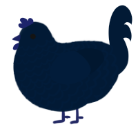 A tumblr chicken with a lace pattern