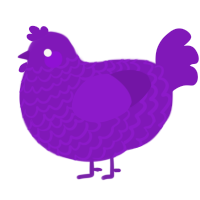 A violet chicken with a lace pattern