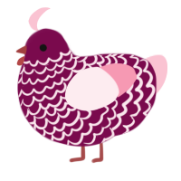 A wine and rose chicken with a lace pattern