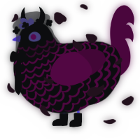 A black and wine chicken with a lace pattern