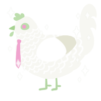 spearmint, a white chicken with a lace pattern