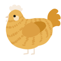 A honey and orange chicken with a bar pattern