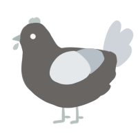 A grey and mist chicken