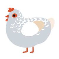 A mist and cream chicken with a half-lace pattern