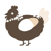 A bark and cream chicken with a neck-speckle pattern