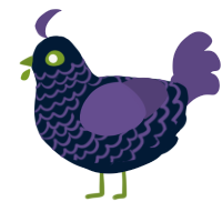 A tumblr and overcast chicken with a lace pattern