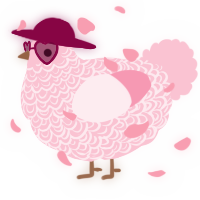 A rose chicken with a double-lace pattern