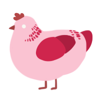 A rose and crimson chicken with a neck-band pattern
