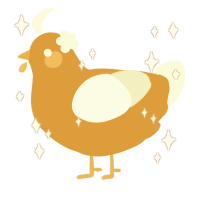 A orange and white chicken