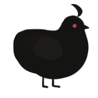 The Beast, a black and sable chicken