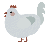 A mist and silver chicken with a lace pattern