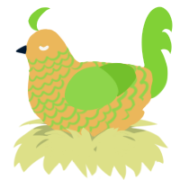 A honey and grass chicken with a lace pattern