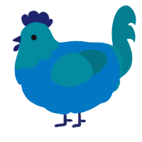 A sapphire and sea chicken with a head pattern
