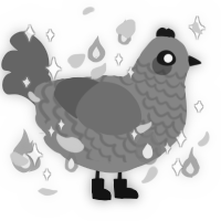 A ash and grey chicken with a lace pattern