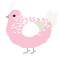 A rose and white chicken with a half-lace pattern