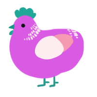 A orchid and rose chicken with a neck-band pattern