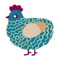A sea and beige chicken with a lace pattern