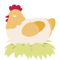 A cream and honey chicken with a head pattern