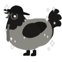 A ash and sable chicken with a head pattern