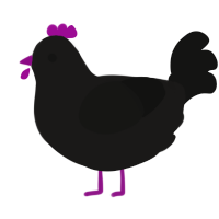 A sable and black chicken
