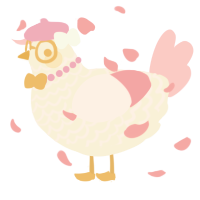 A cream and rose chicken with a lace pattern