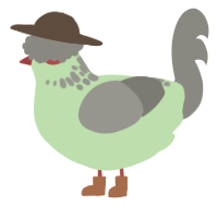 A gluppy and ash chicken with a neck-speckle pattern