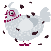 A mist chicken with a speckle pattern