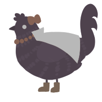 A overcast chicken with a bar pattern