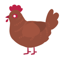 A russet chicken with a half-bar pattern