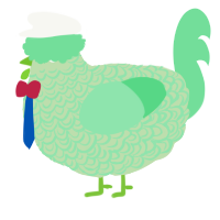 A gluppy and spring chicken with a double-lace pattern