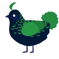 A tumblr and viridian chicken with a half-lace pattern