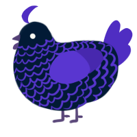 A tumblr and indigo chicken with a lace pattern