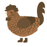 A brown and bark chicken with a lace pattern