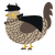 A beige and bark chicken with a lace pattern