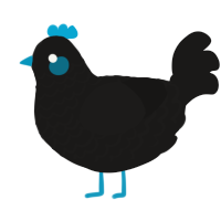 A sable chicken with a lace pattern
