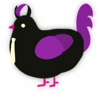 A black and violet chicken