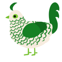 A cream and leaf chicken with a lace pattern