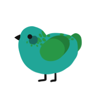 ponder algae, a turquoise and viridian chicken with a neck-speckle pattern