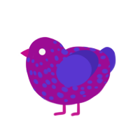 disease, a plum and indigo chicken with a speckle pattern