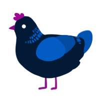 A tumblr and ultramarine chicken with a neck-band pattern