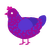 disease, a plum and indigo chicken with a speckle pattern